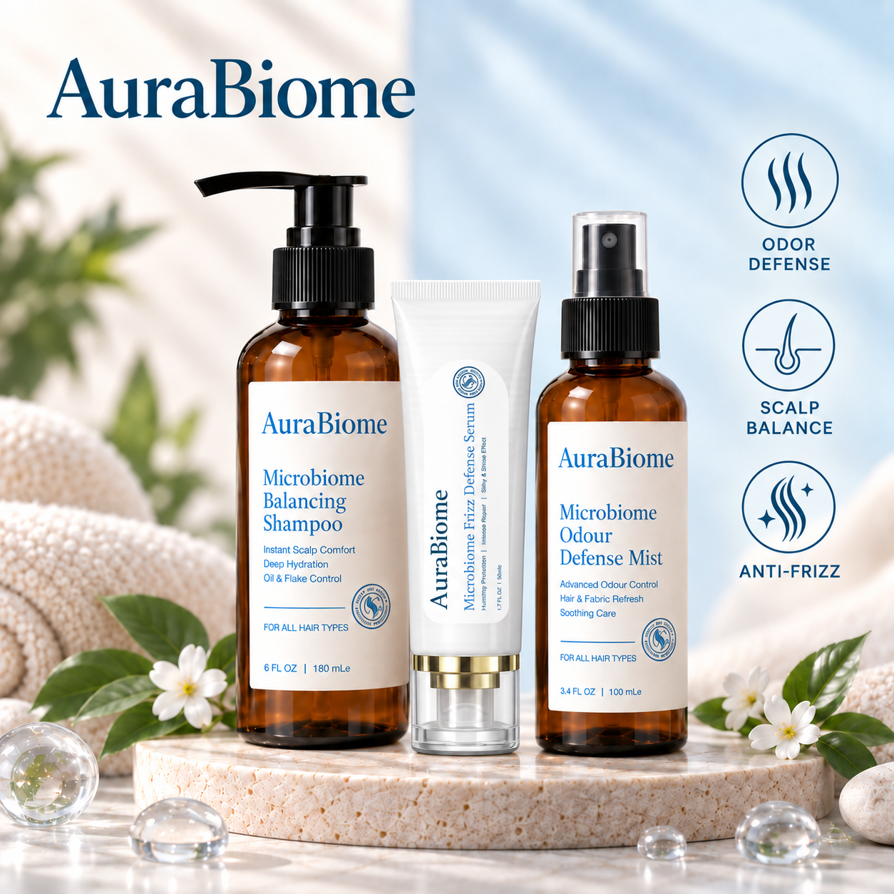 AuraBiome 3-Step Anti-Frizz Ritual (1ABSETB)